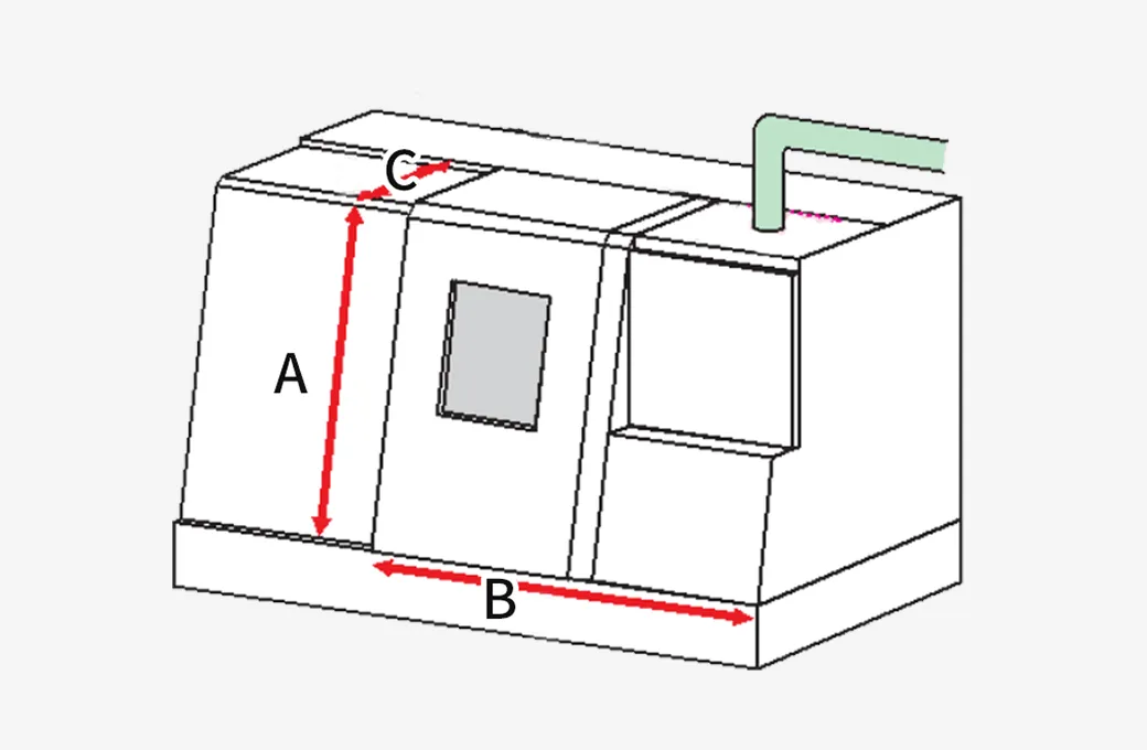加工エリアの内容積 図解