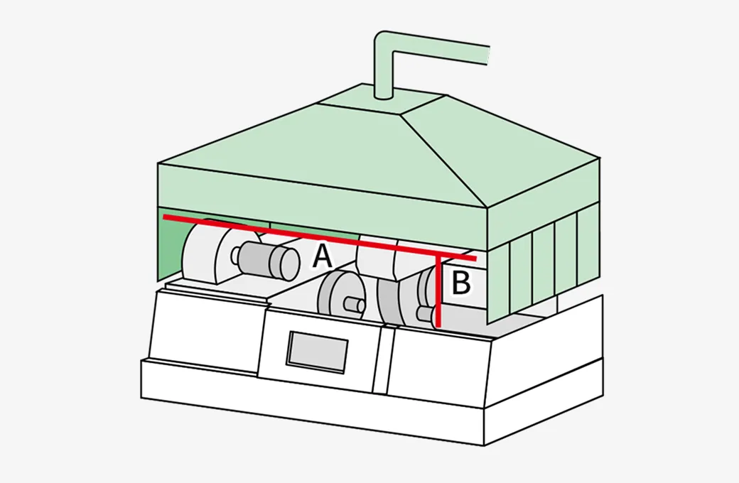 フードの吸入面断面積 図解