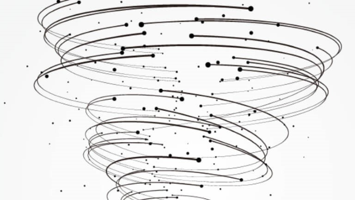 遠心分離を表したサイクロン