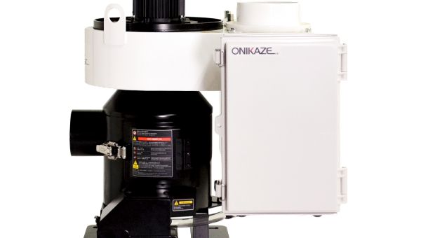 スマートミストマジック（SMG-R）にインバータユニットを搭載した省エネ仕様。風量を最適制御し、消費電力の削減と安定したミスト捕集を実現する構成。